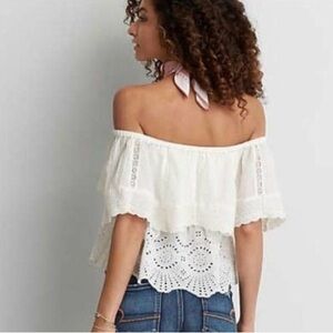 American Eagle eyelet off the shoulder top